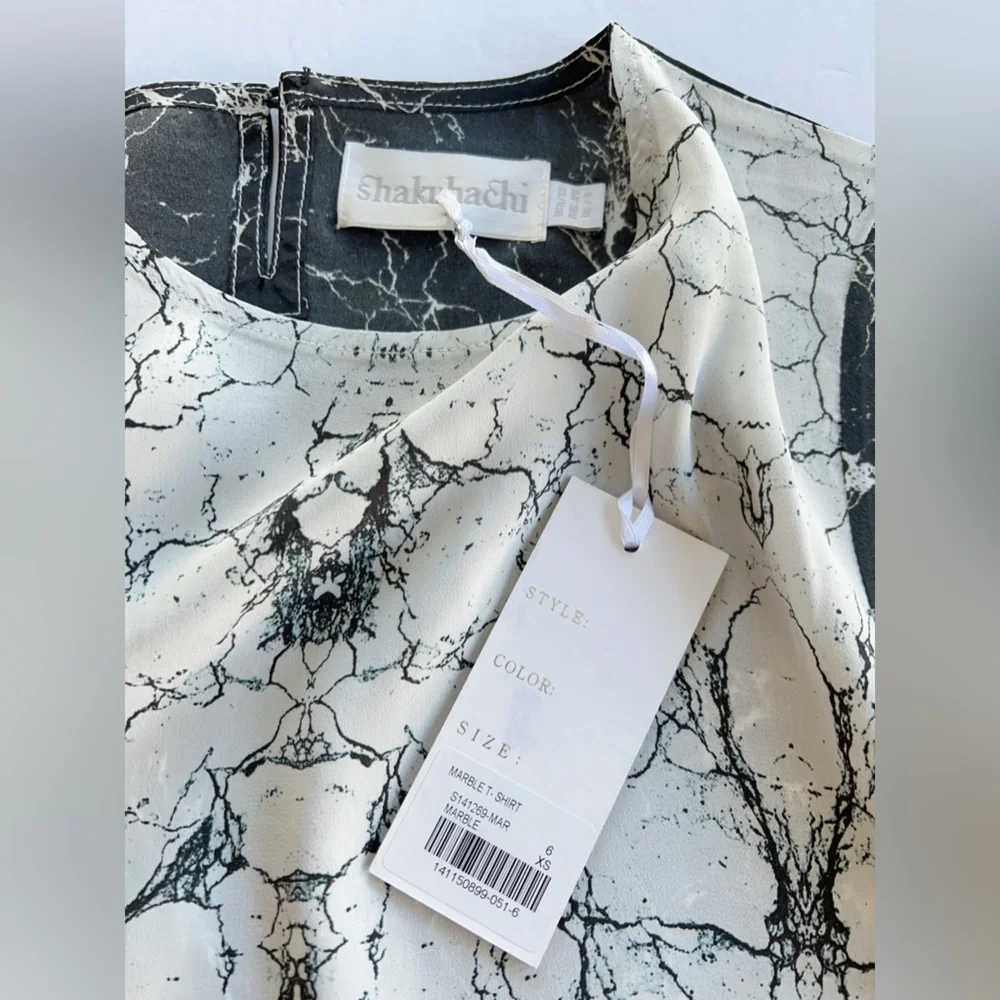 MARBLE SILK T-SHIRT (LONG WEEKEND SALE) - Picture 6 of 7